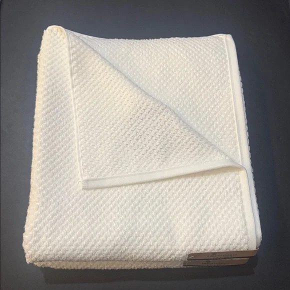 8pc Ecoexistence Bamboo Zero Twist Loops Bath Towel Set - White